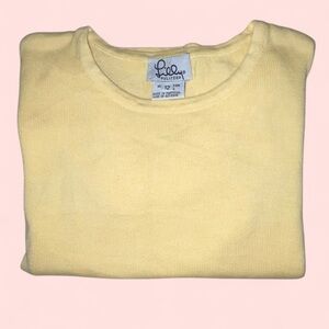 Gorgeous Lilly Pulitzer buttercup yellow short sleeve cotton sweater girls 12